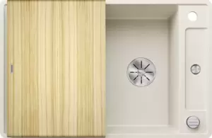 Кухонная мойка Blanco Axia III 45 S-F (мягкий белый, деревянная доска) фото