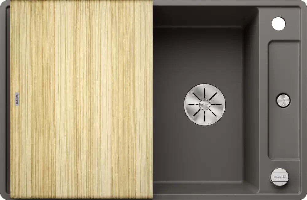 Blanco Axia III 45 S-F (вулканический серый, деревянная доска)