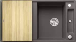 Кухонная мойка Blanco Axia III 5 S (вулканический серый, деревянная доска) фото