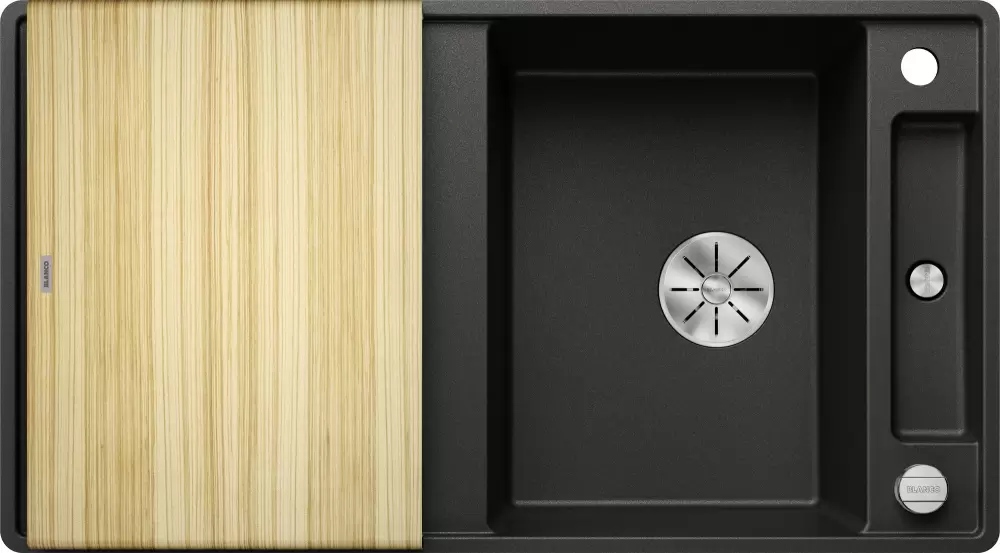 Blanco Axia III 5 S-F (антрацит, деревянная доска)