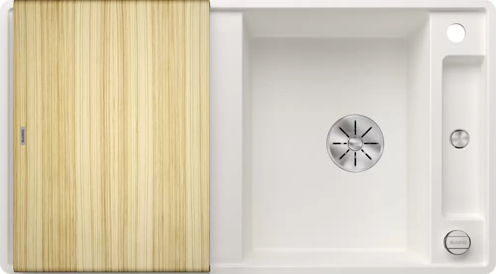 Blanco Axia III 5 S-F (белый, деревянная доска)