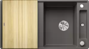 Кухонная мойка Blanco Axia III 5 S-F (вулканический серый, деревянная доска) фото