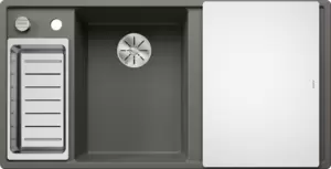 Кухонная мойка Blanco Axia III 6 S-F (вулканический серый, левая, стеклянная доска) фото