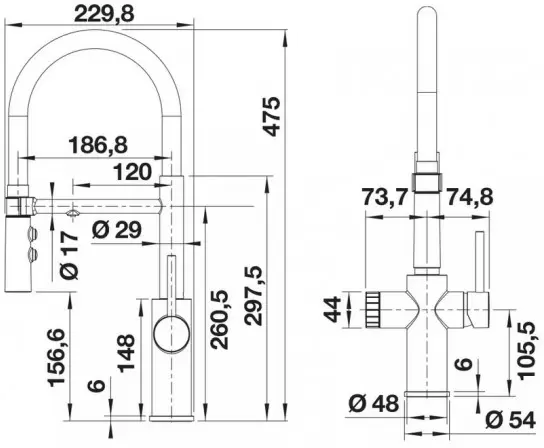 Смеситель Blanco Catris-S Flexo Filter (нержавеющая сталь) фото 2