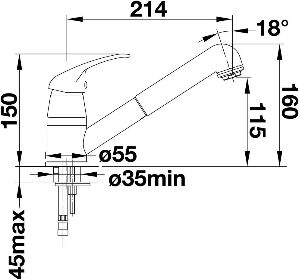 Смеситель Blanco Daras-S (черный) фото 2