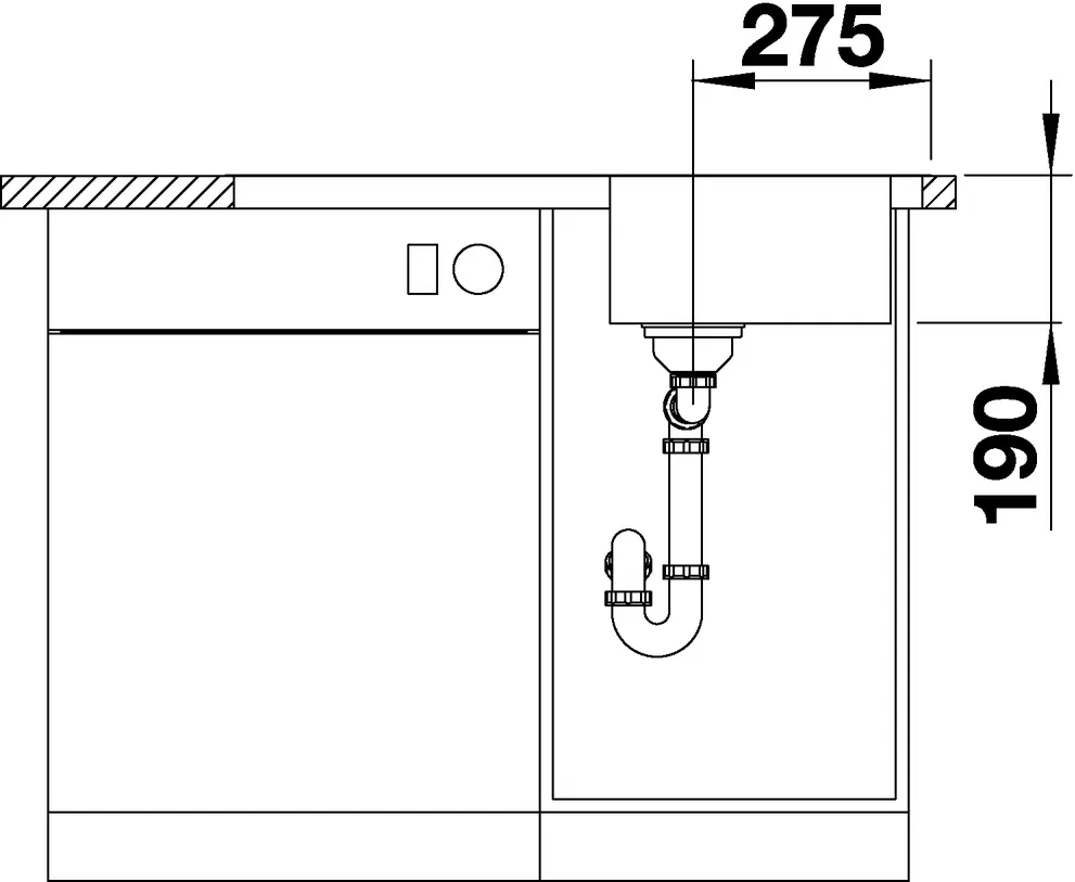 Кухонная мойка Blanco Dinas 45 S (матовый, с клапаном автоматом) фото