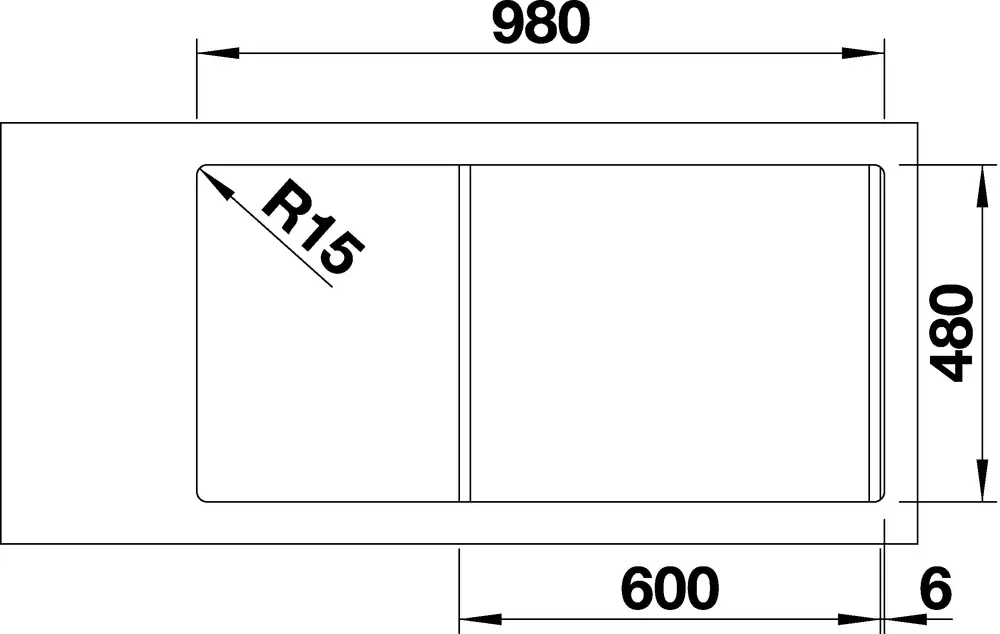 Кухонная мойка Blanco Dinas 6 S (матовый, с клапаном автоматом) фото
