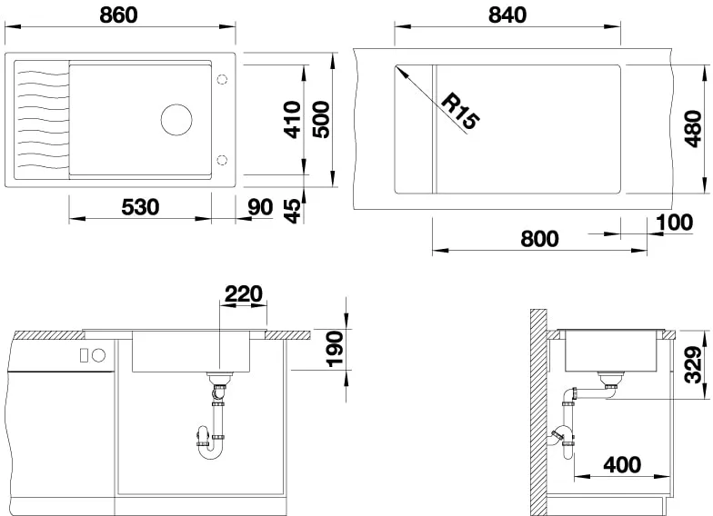 Кухонная мойка Blanco Elon XL 8 S (вулканический серый) фото