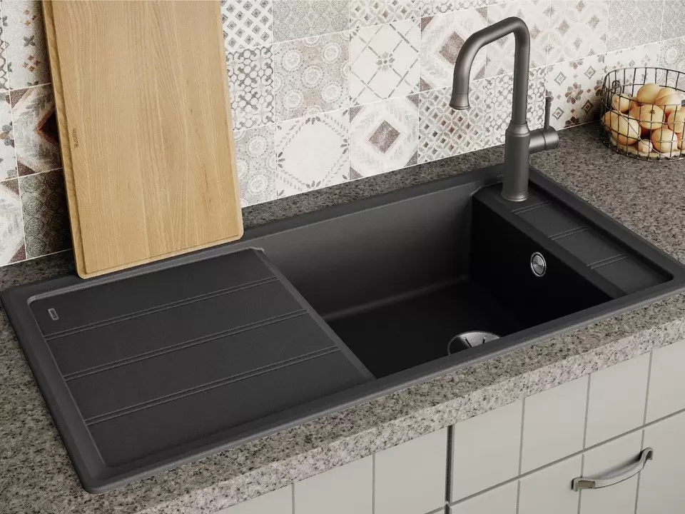 Кухонная мойка Blanco Faron XL 6 S (черный, с клапаном автоматом) фото