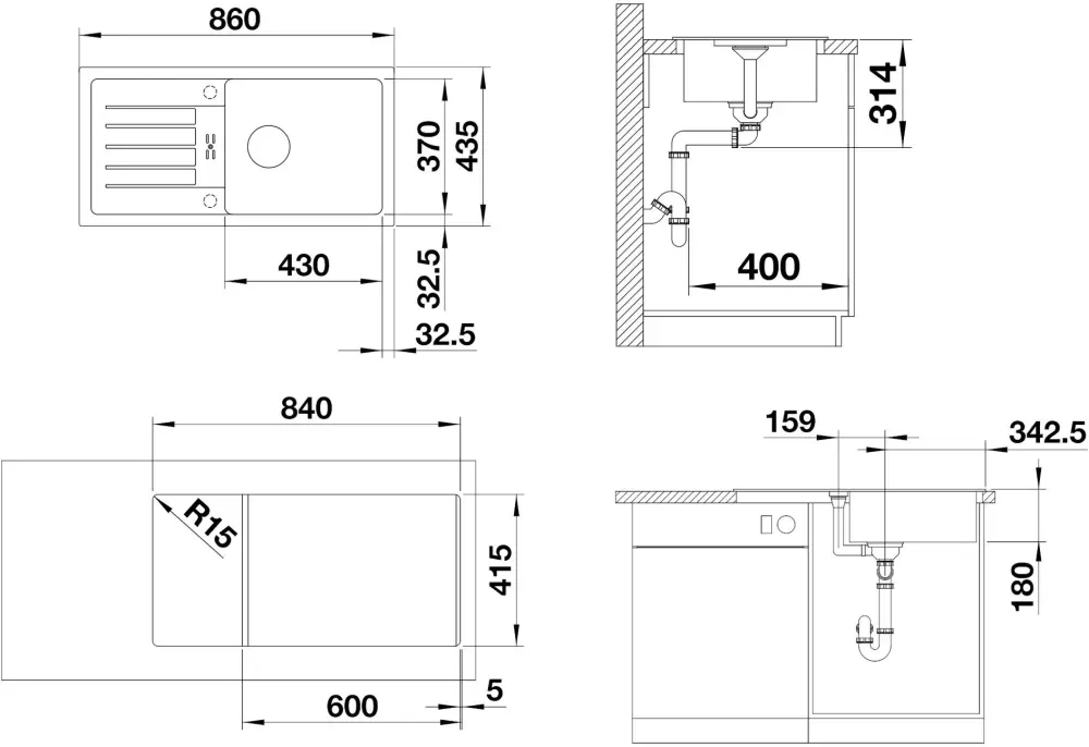 Кухонная мойка Blanco Favum XL 6 S (черный) фото