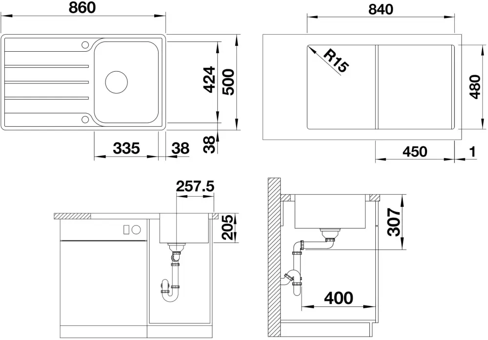 Кухонная мойка Blanco Lemis 45 S-IF (с клапаном автоматом) фото