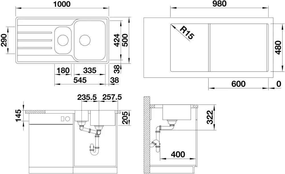 Кухонная мойка Blanco Lemis 6 S-IF (с клапаном автоматом) фото