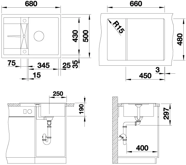 Кухонная мойка Blanco Metra 45 S Compact (мягкий белый, с клапаном автоматом) фото