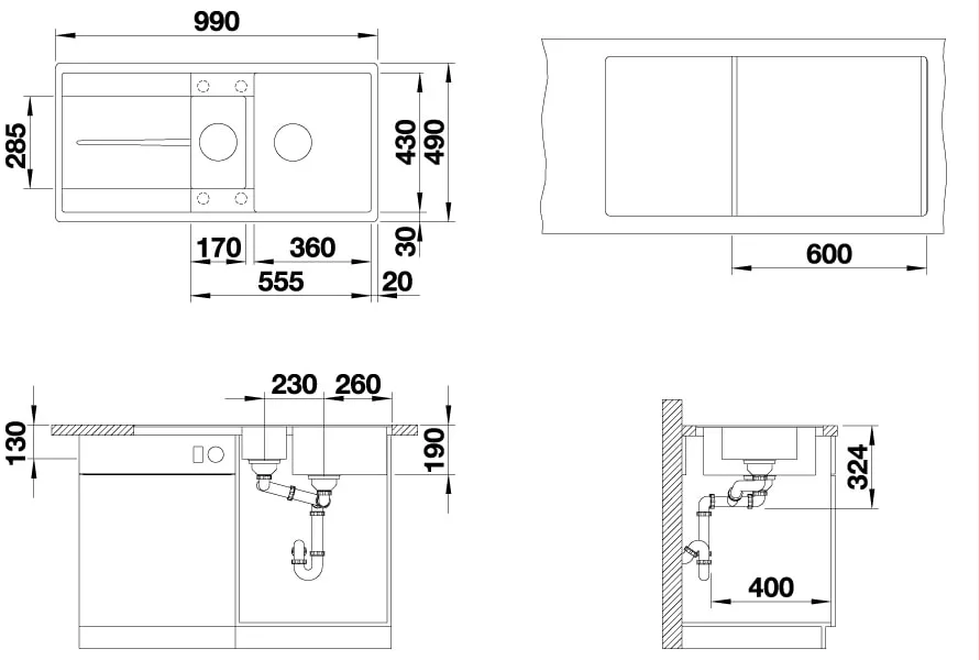 Кухонная мойка Blanco Metra 6 S-F (мягкий белый, с клапаном автоматом) фото