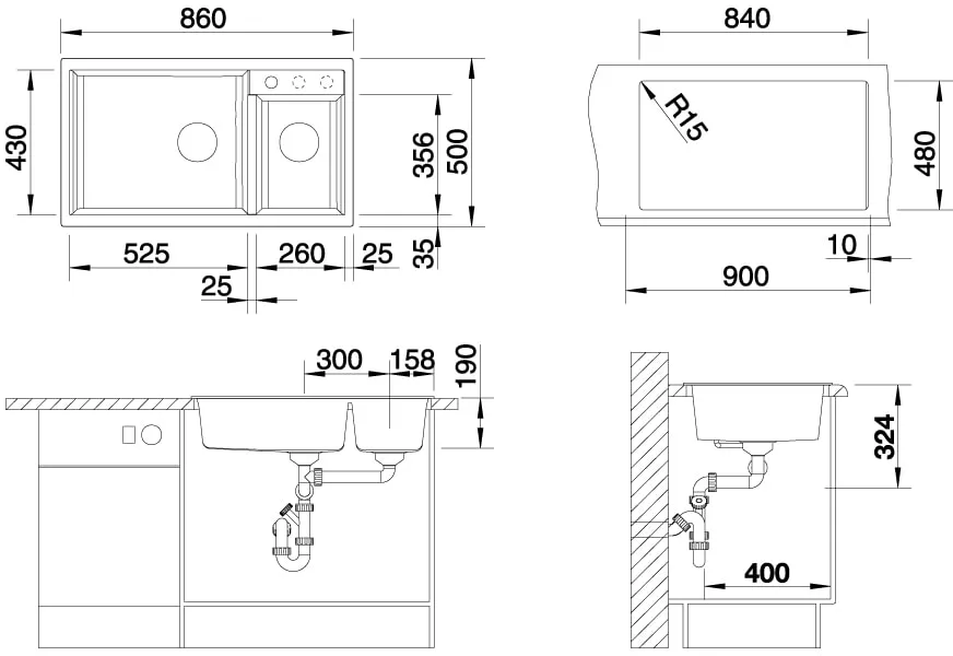Кухонная мойка Blanco Metra 9 (вулканический серый) фото