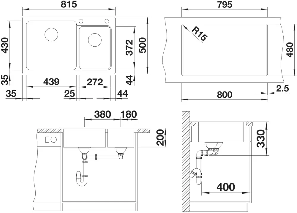 Кухонная мойка Blanco Naya 8 (антрацит) фото