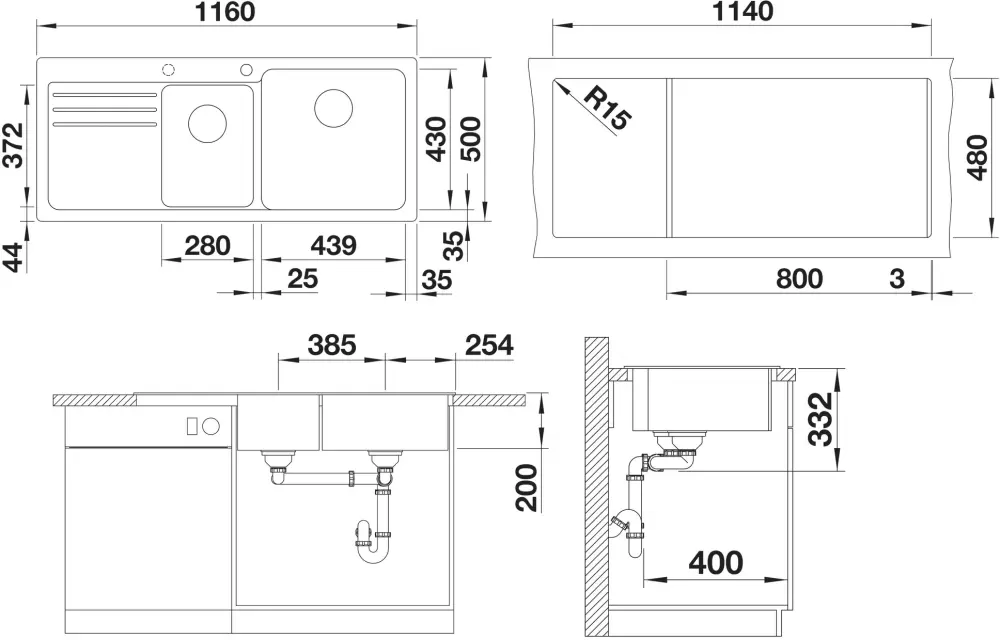 Кухонная мойка Blanco Naya 8 S (правая, трюфель) фото