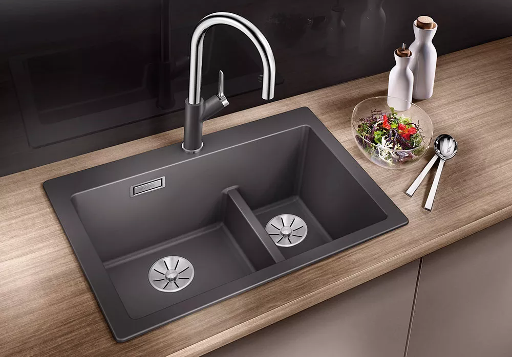 Кухонная мойка Blanco Pleon 6 Split (каменный серый) фото