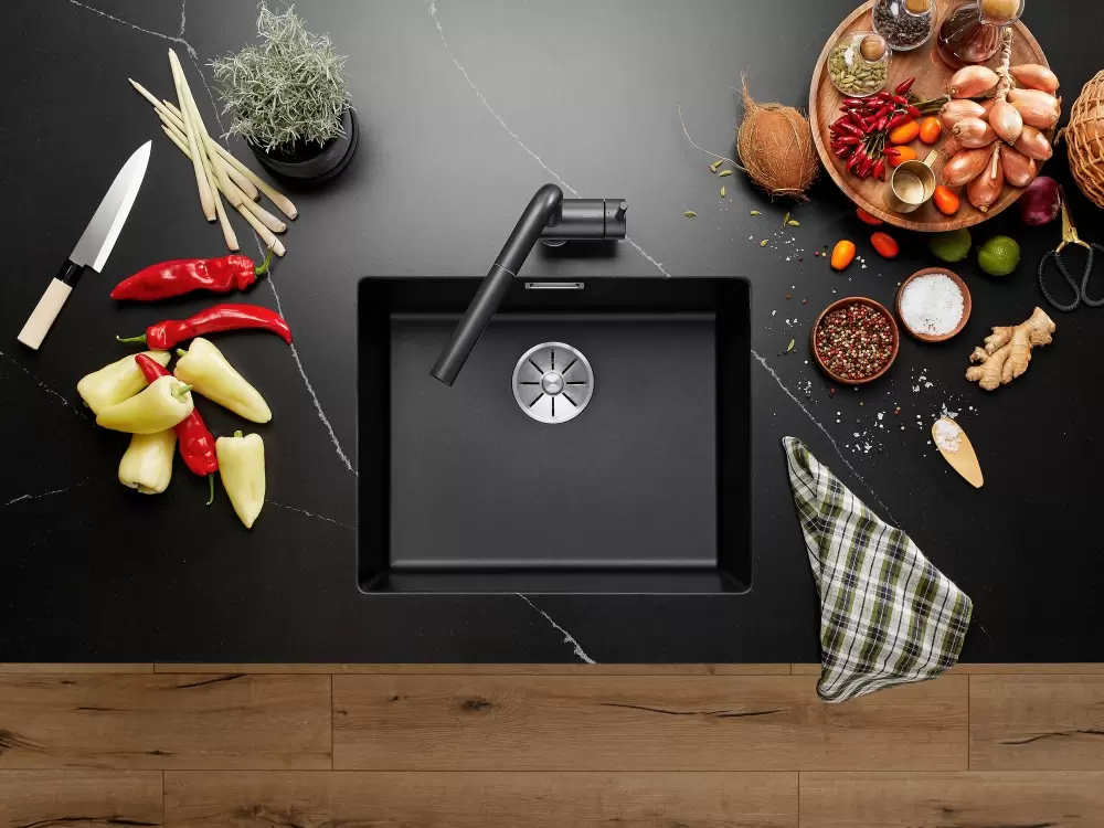 Кухонная мойка Blanco Subline 500-U Coloured Components (черный) фото