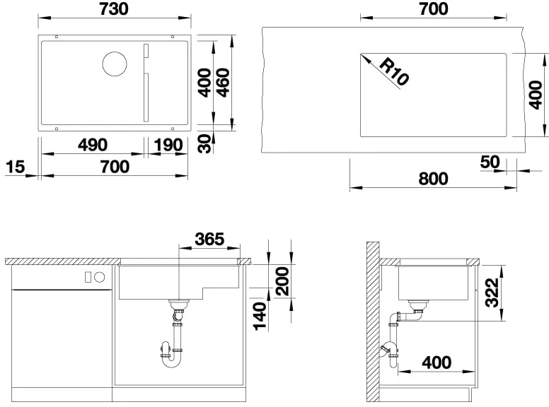 Кухонная мойка Blanco Subline 700-U Level (вулканический серый) фото