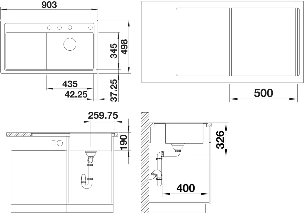 Кухонная мойка Blanco Zenar 5 S-F (антрацит) фото