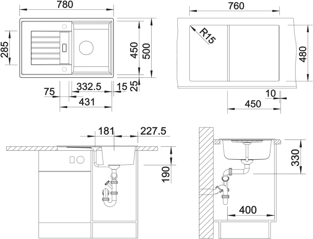 Кухонная мойка Blanco Zia 45 S (кофе, с клапаном-автоматом) фото