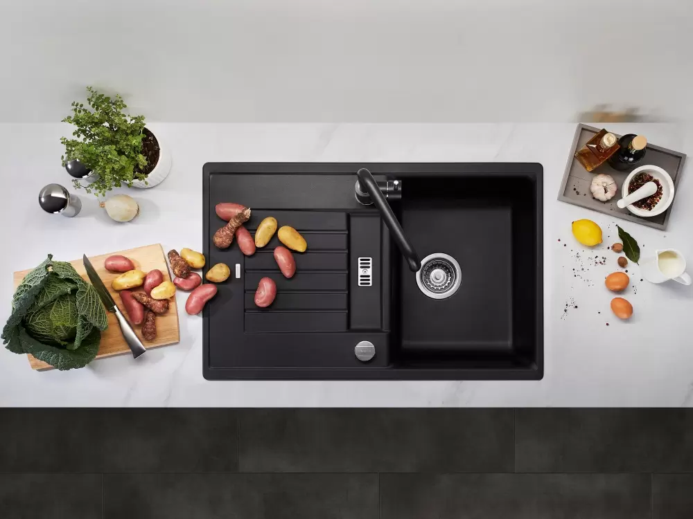 Кухонная мойка Blanco Zia 45 S (мягкий белый, с клапаном-автоматом) фото