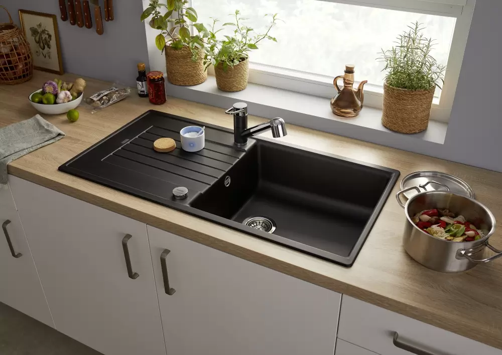 Кухонная мойка Blanco Zia XL 6 S (черный, с клапаном-автоматом) фото