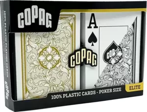 Игральные карты Copag 1546 Plastic Bridge Size Jumbo Double-Deck Set 142-5 (черный/золото) фото