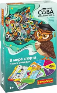 Настольная игра Bondibon Умная сова. Учимся, сравнивая. В мире спорта ВВ6162 фото