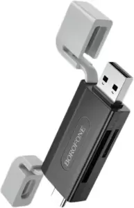 Картридер Borofone DH9 USB 2.0 (USB Type-C + USB Type-A) фото