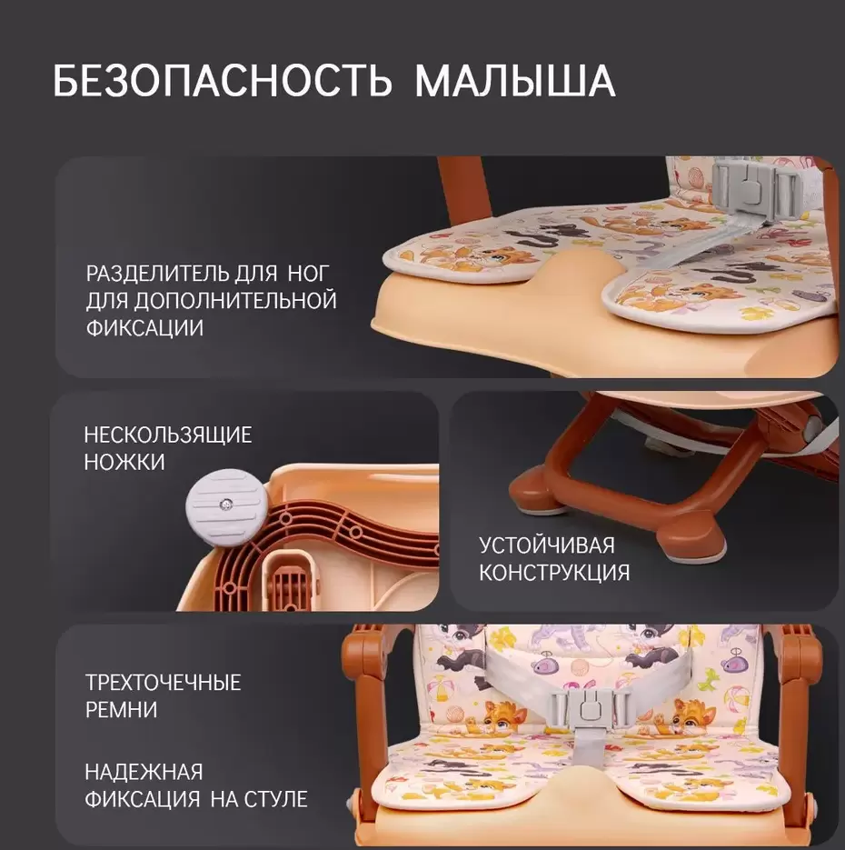 Стульчик для кормления BQ BCH012 Cats playing фото