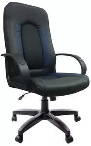 Кресло Brabix Strike EX-525 (кожзам/ткань TW, черный/синий/серый) фото