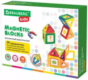 Конструктор магнитный Brauberg 663843 Kids Magnetic Blocks-19 фото