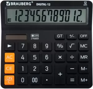 Калькулятор Brauberg DIGITAL-12-BK фото