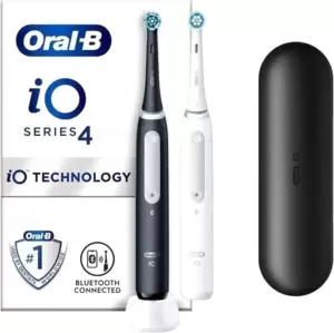 Электрическая зубная щетка Braun Oral-B iO Series 4 Duo (черный/белый) фото