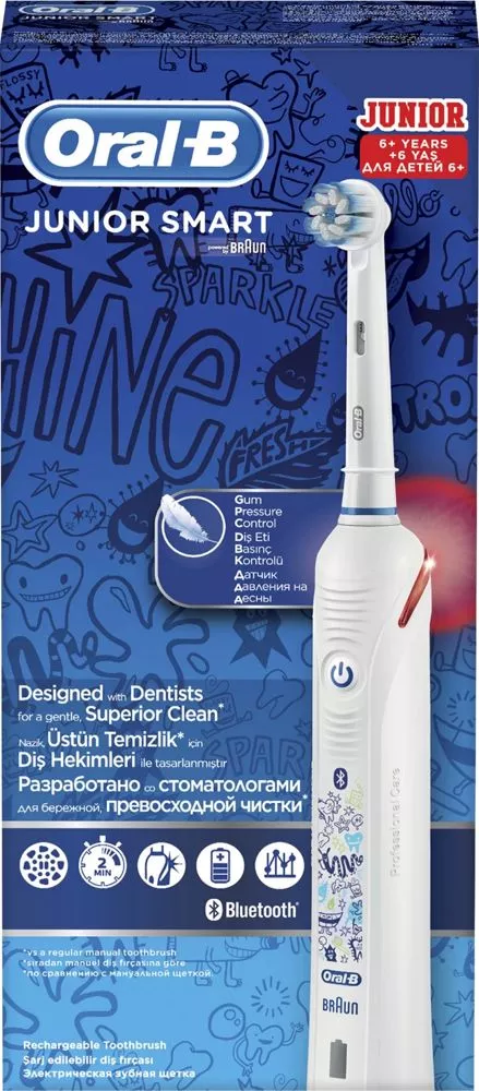 Электрическая зубная щетка Braun Oral-B Junior Smart D601.513.3 Sensi фото 2