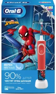 Электрическая зубная щетка Braun Oral-B Kids Spiderman D100.413.2KX фото