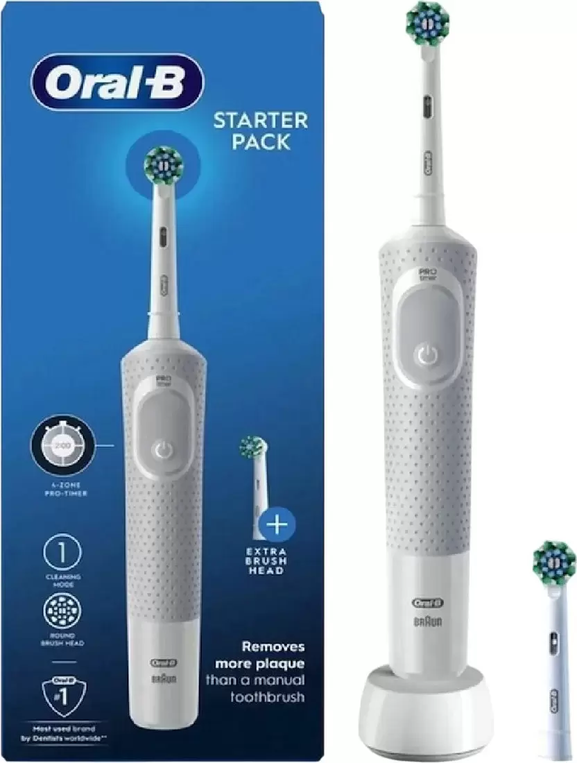 Braun Oral-B Vitality D100 Starterkit + 2 насадки (серый)