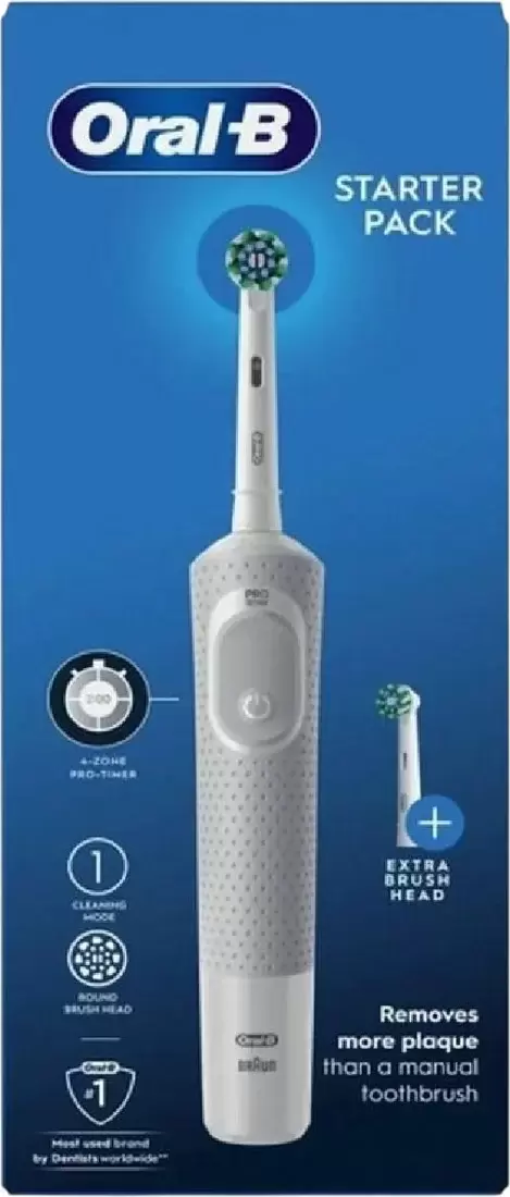 Электрическая зубная щетка Braun Oral-B Vitality D100 Starterkit + 2 насадки (серый) фото