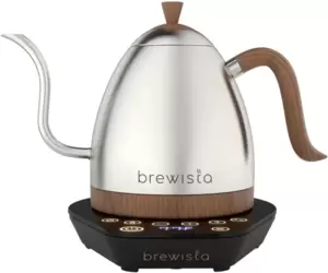 Электрочайник Brewista Artisan Gooseneck 1л (нержавеющая сталь/дерево) фото