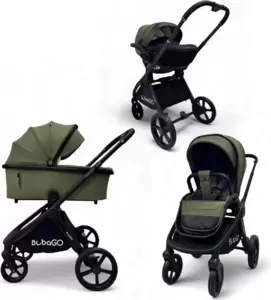 Детская универсальная коляска Bubago Gaudi (3 в 1, зеленый) фото