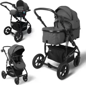 Детская универсальная коляска Bubago Model Zoom 3 в 1 BG 196-2 (темно-серый) фото