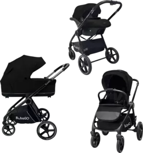 Детская универсальная коляска Bubago Niveta (3 в 1, черный) фото