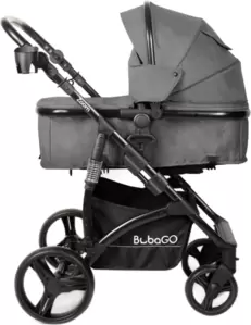 Детская универсальная коляска Bubago Zoom color 2 в 1 / BG 135-B-2 (темно-серый) фото