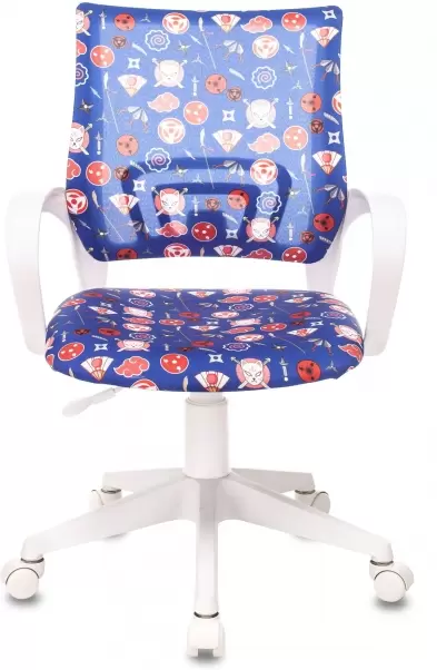 Кресло детское Бюрократ KD-W4 (синий аниме, пластик белый) фото