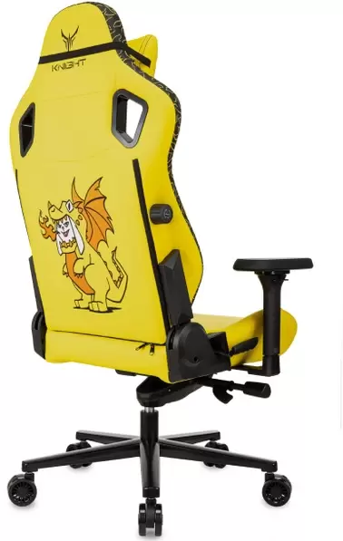 Игровое кресло Бюрократ Knight Craft Dragon (желтый экокожа) фото 2