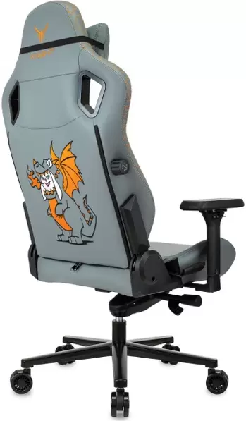 Игровое кресло Бюрократ Knight Craft Dragon (серый экокожа) фото 3