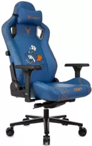 Игровое кресло Бюрократ Knight Craft Dragon (синий экокожа)