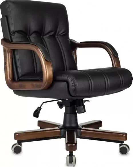 Бюрократ T-9932W-LOW-Eco (черный, экокожа)